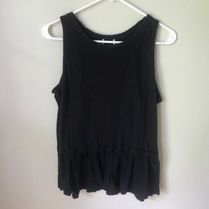 Black peplum tank